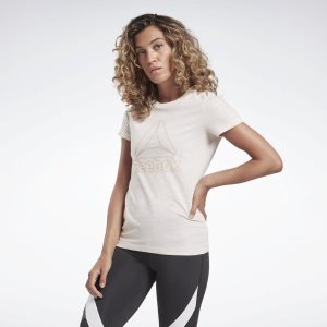 Reebok Training Essentials Logo T Shirt Damen - Weiß - DE 431-ISH